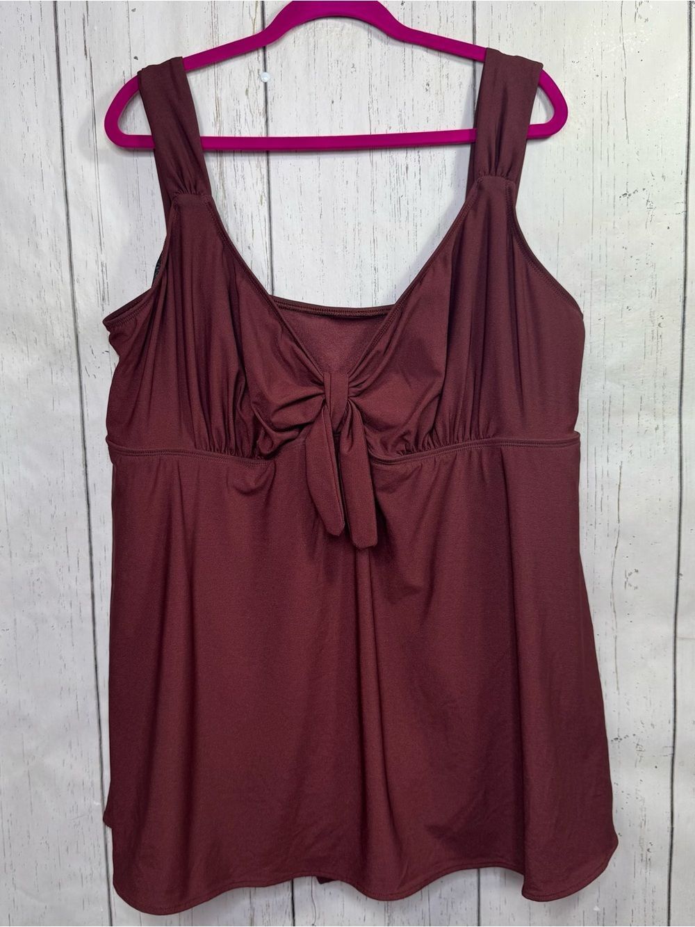Longitude Brown One Piece Swimsuit Size 30W Plus Swimdress Coastal Beach Resort
